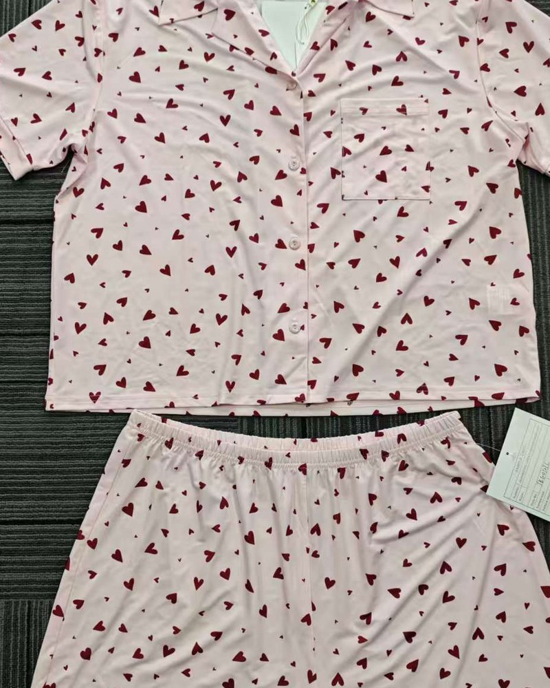Printed cotton pajama set
