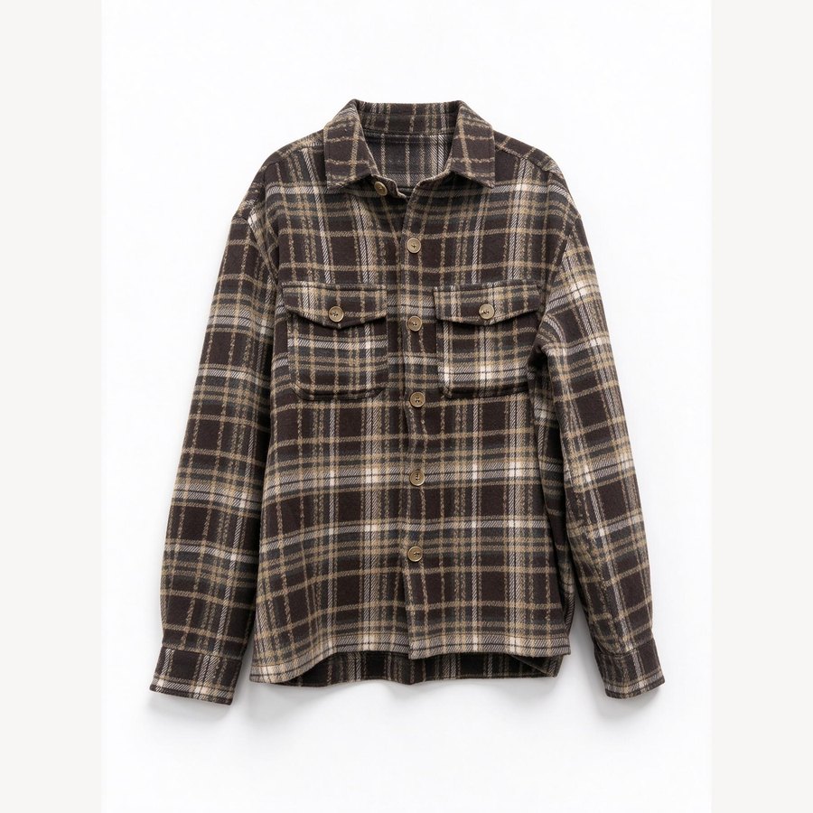 Plaid flannel overshirt
