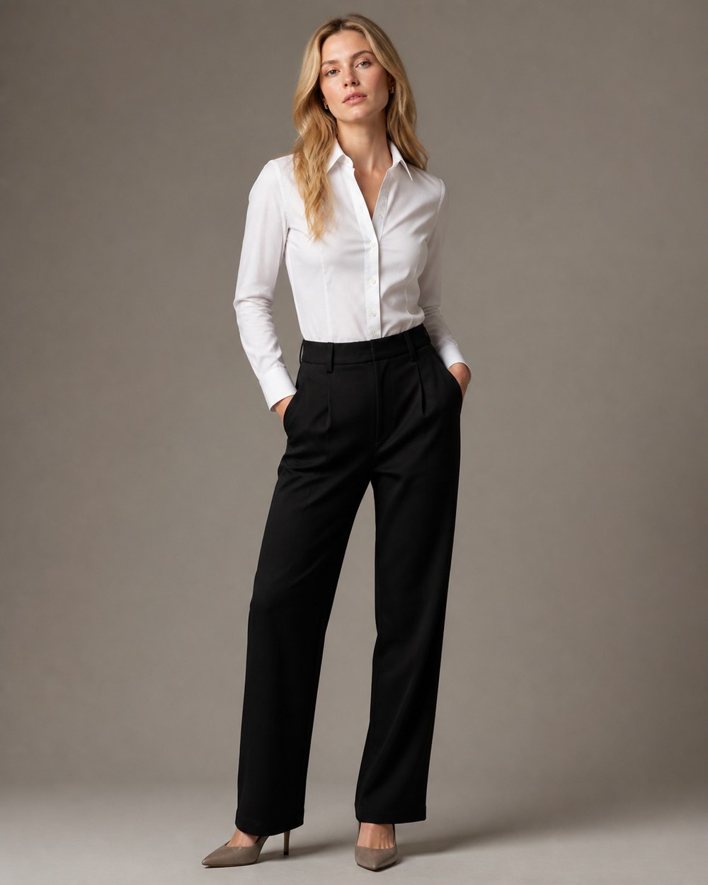 Womenswear tailored shirt and trousers produced by CHENCHEN