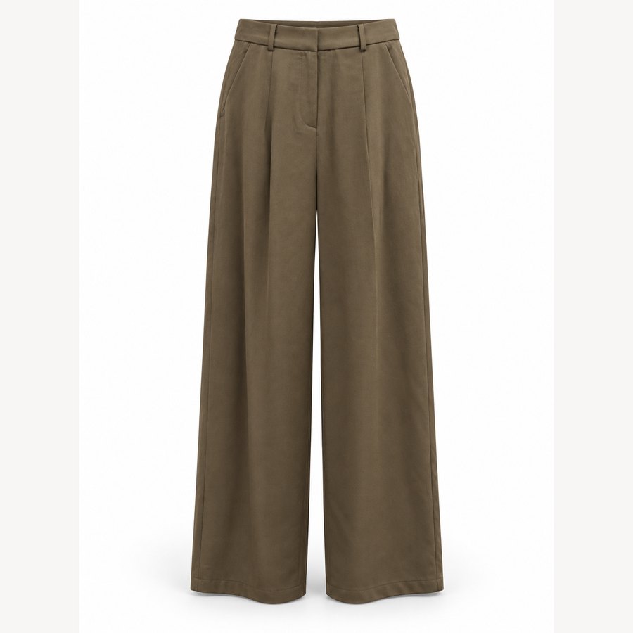Wide-leg tailored trousers